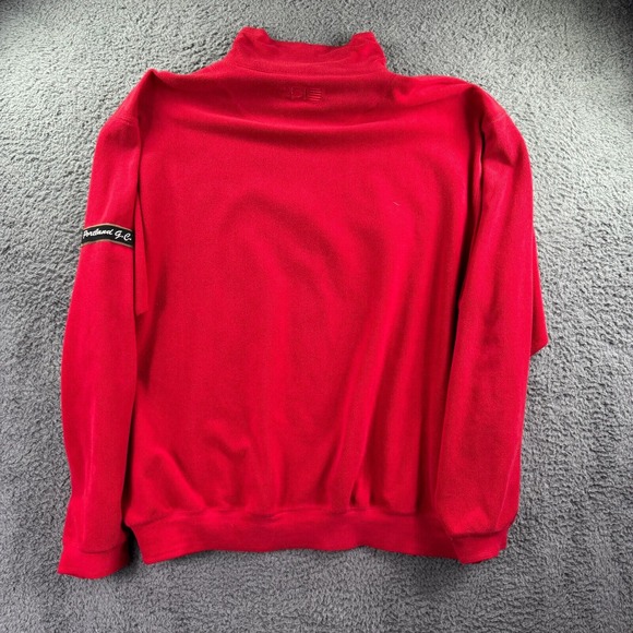 SDI Golf Pullover Mens 2XL Vintage Portland Course Red 1/4 Zip Dadcore Patch VTG - Picture 3 of 12